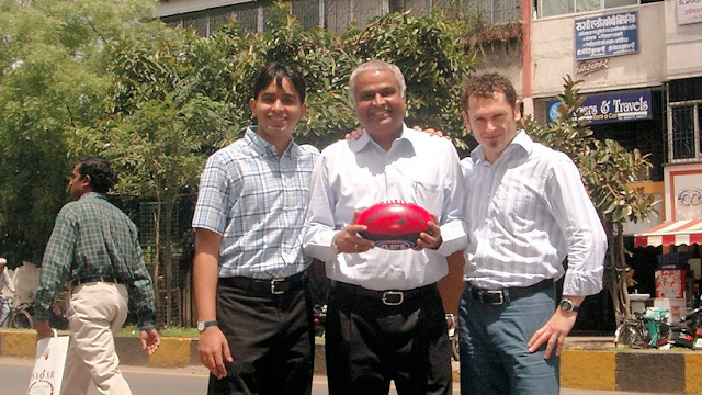Ruchir, Prakash and Mark in Pune, India, 2004